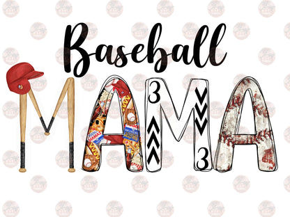 3Up 3Down Baseball Mama Transfer