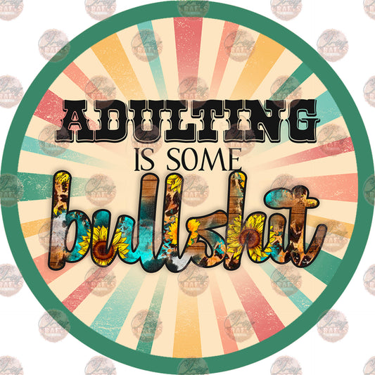 Adulting Is Bull Car Coaster - Sublimation Transfer
