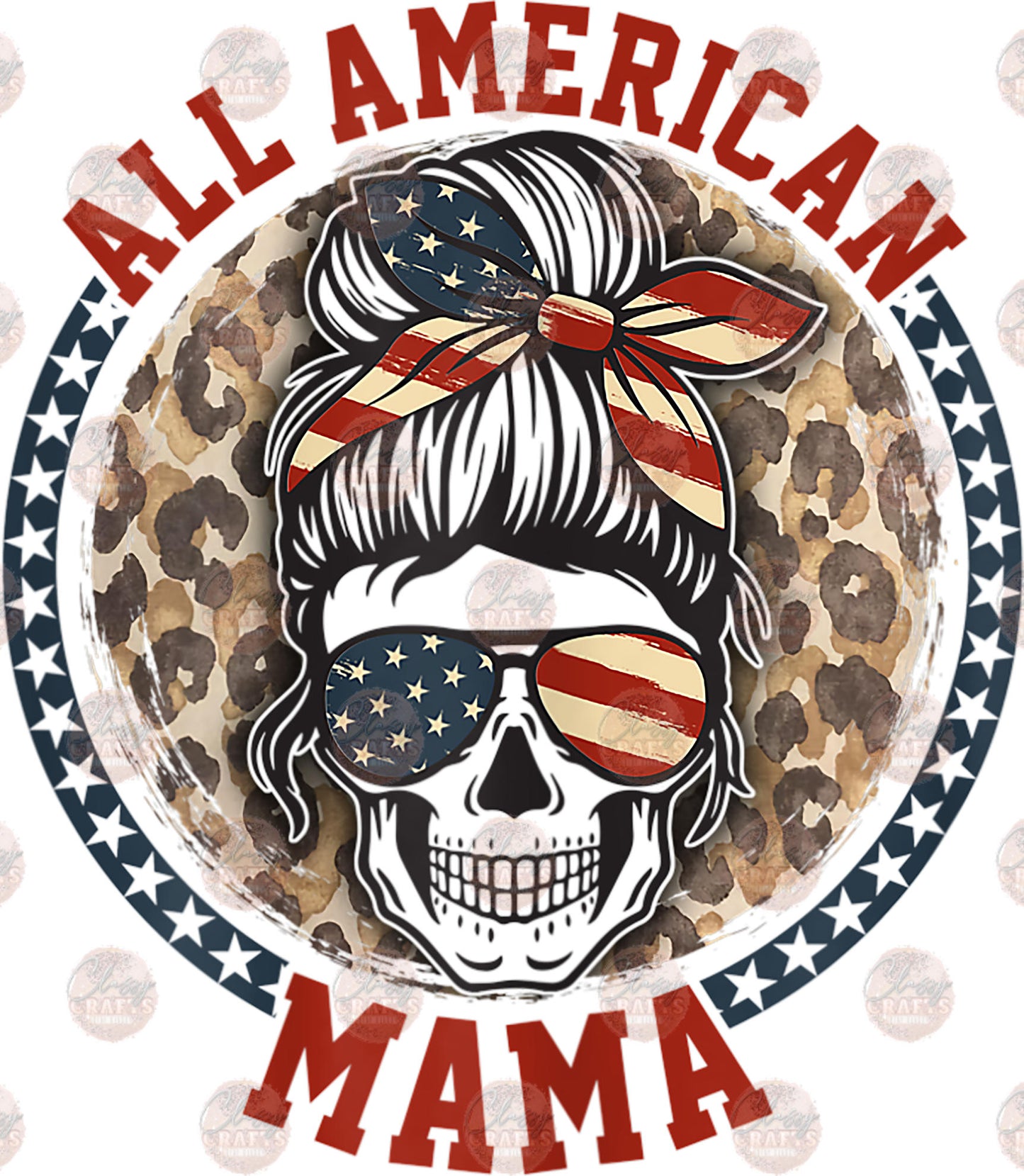 All American Mama Leopard Transfer