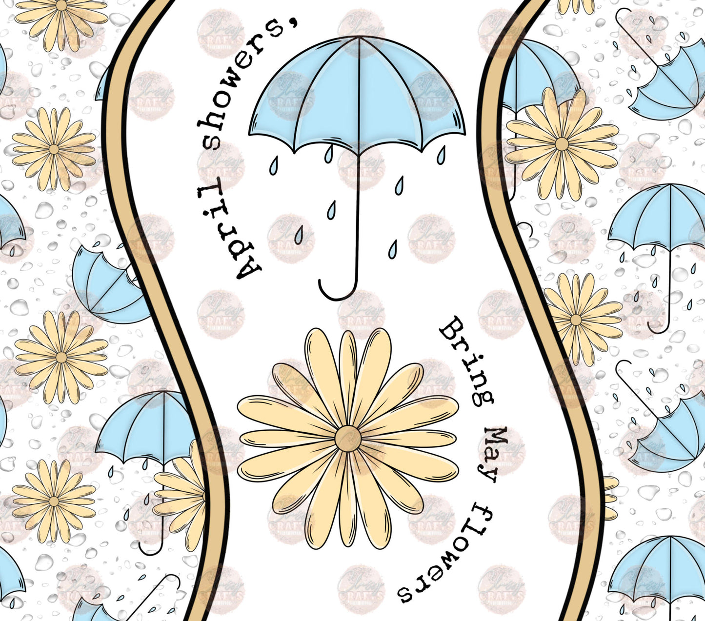 April Showers Tumbler Wrap - Sublimation Transfer