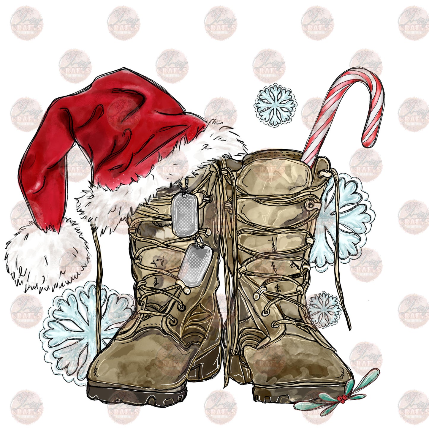 Army Christmas Boots Transfer