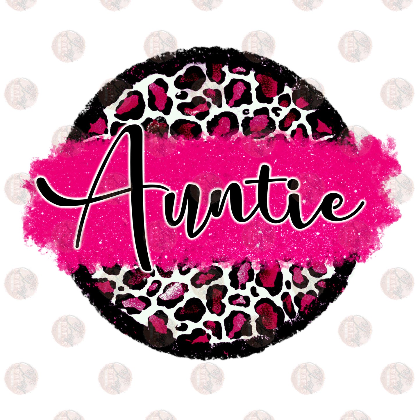 Auntie Circle Cheetah Transfer