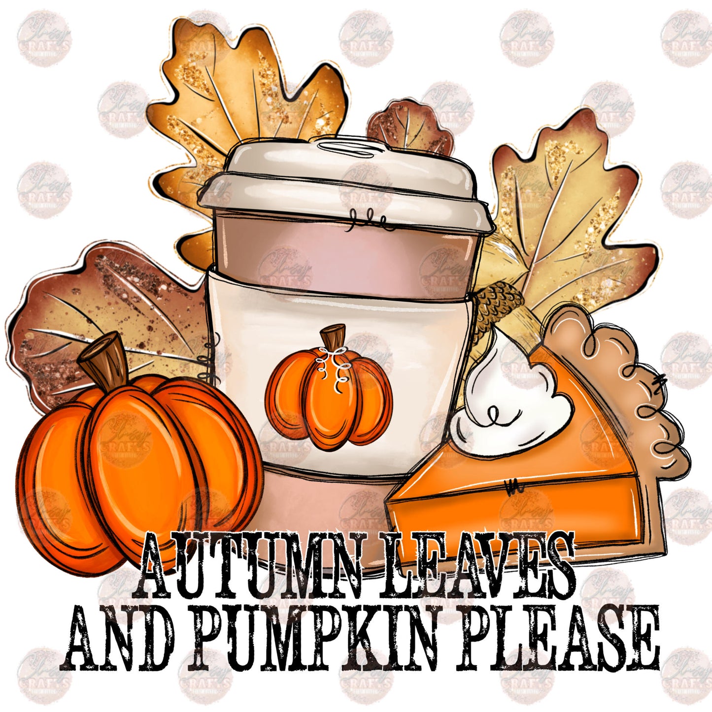 Autumn Leaves and Pumpkins Please Transfer