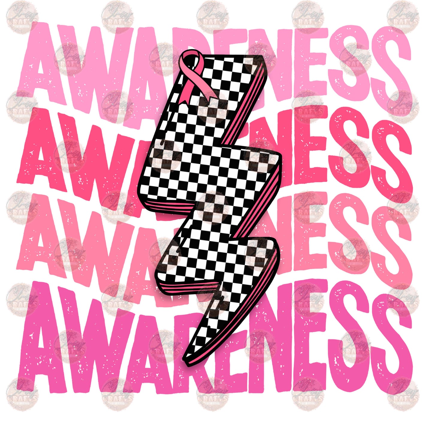 Awareness Bolt Breast Cancer Transfer