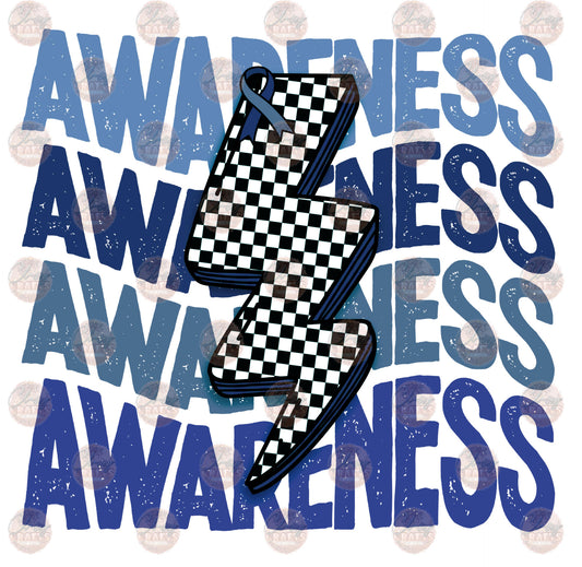 Awareness Bolt Colon Cancer - Sublimation Transfer