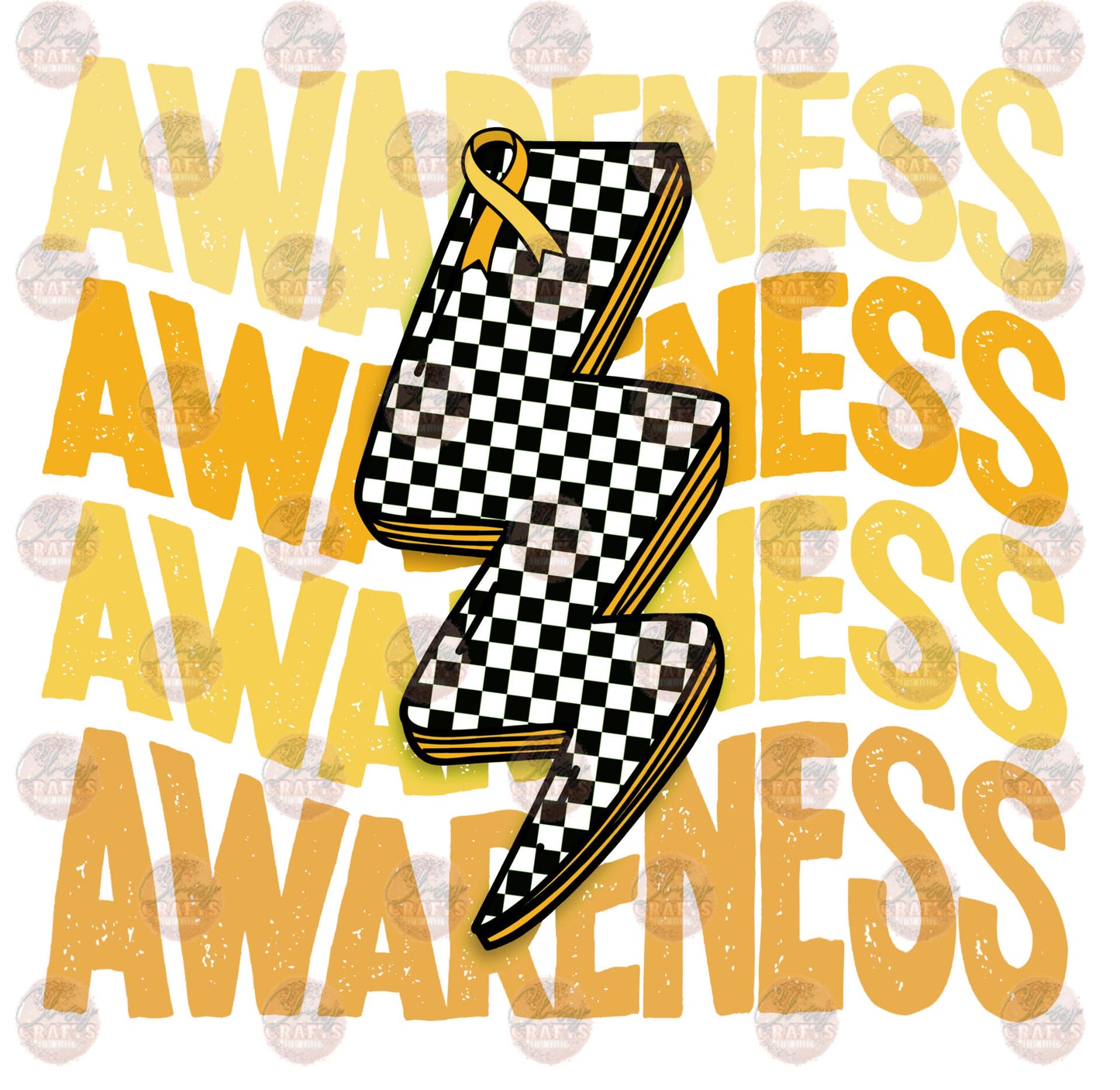 Awareness Bolt Pediatric Cancer - Sublimation Transfer