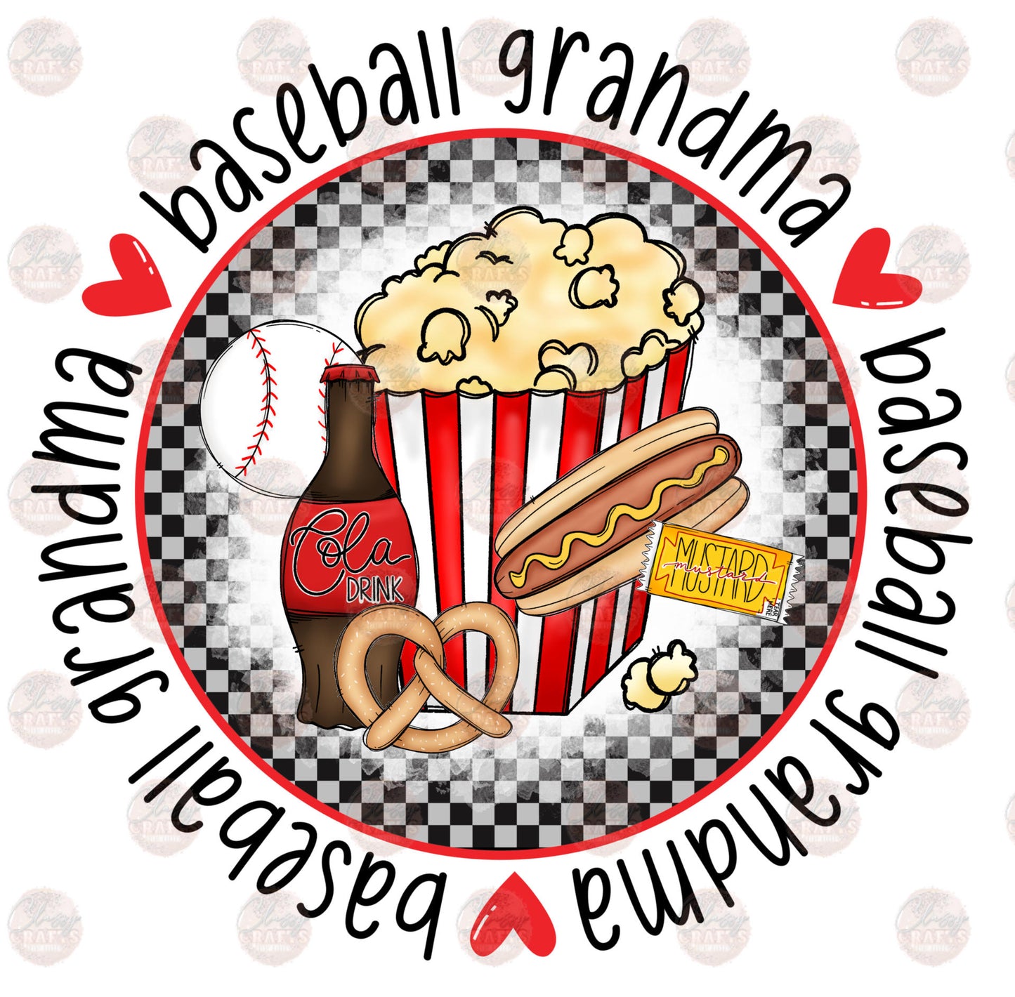 Baseball Grandma Snacks Transfer