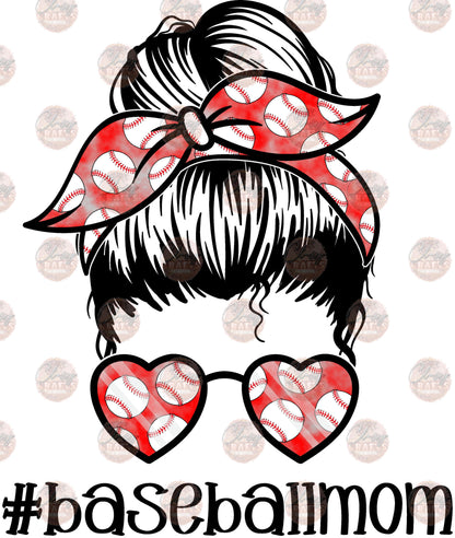 Baseball Mom Messy Bun Transfer