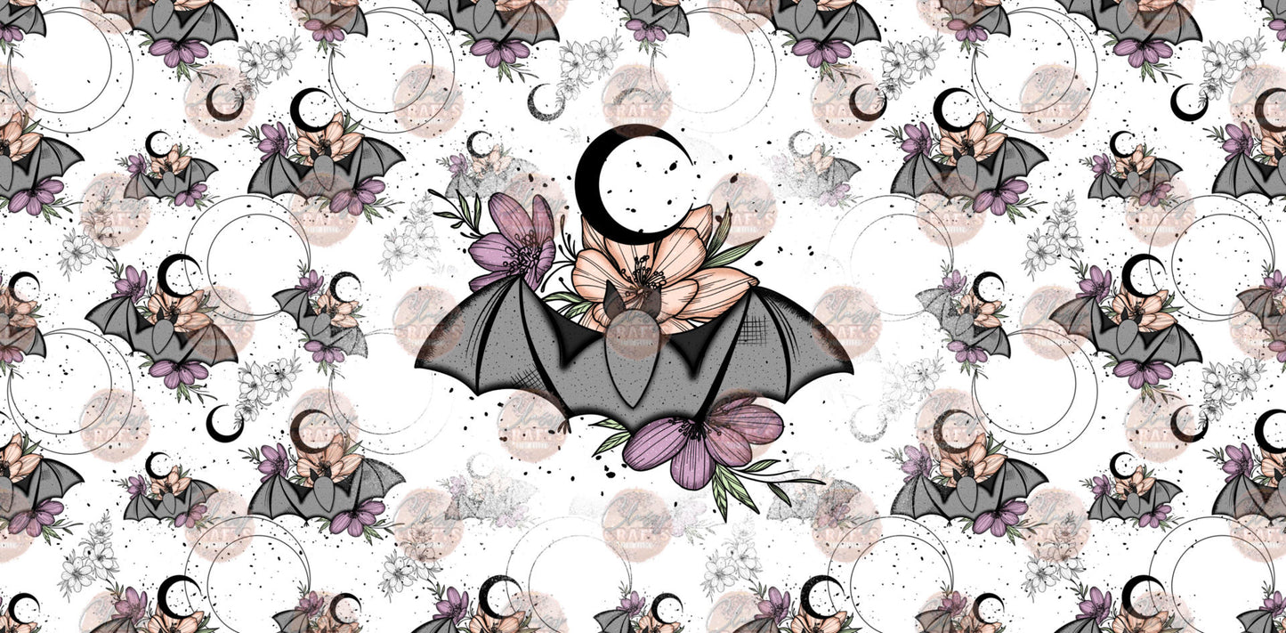 Bat Floral Tumbler - Sublimation Transfer