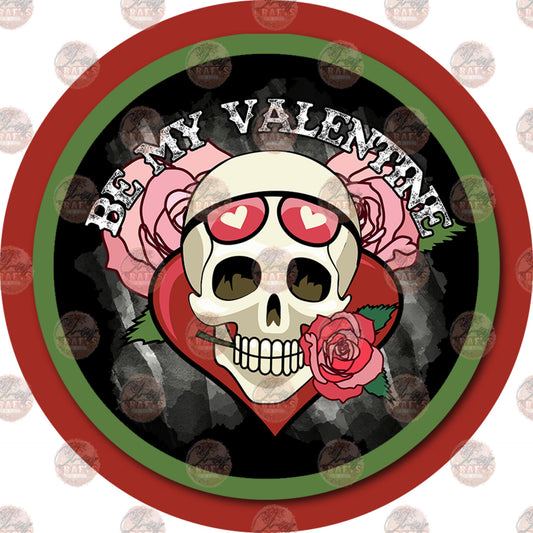 Be My Valentine Skelly Car Coaster - Sublimation Transfer