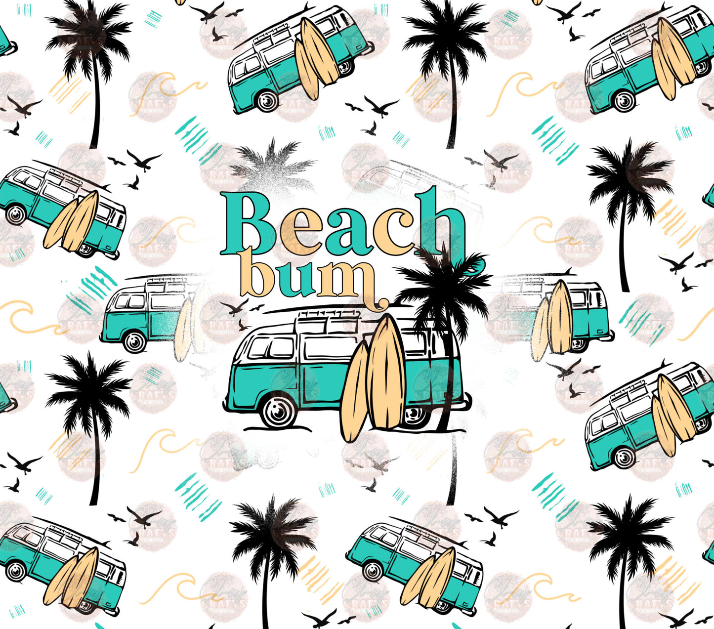 Beach Bum Tumbler Wrap - Sublimation Transfer