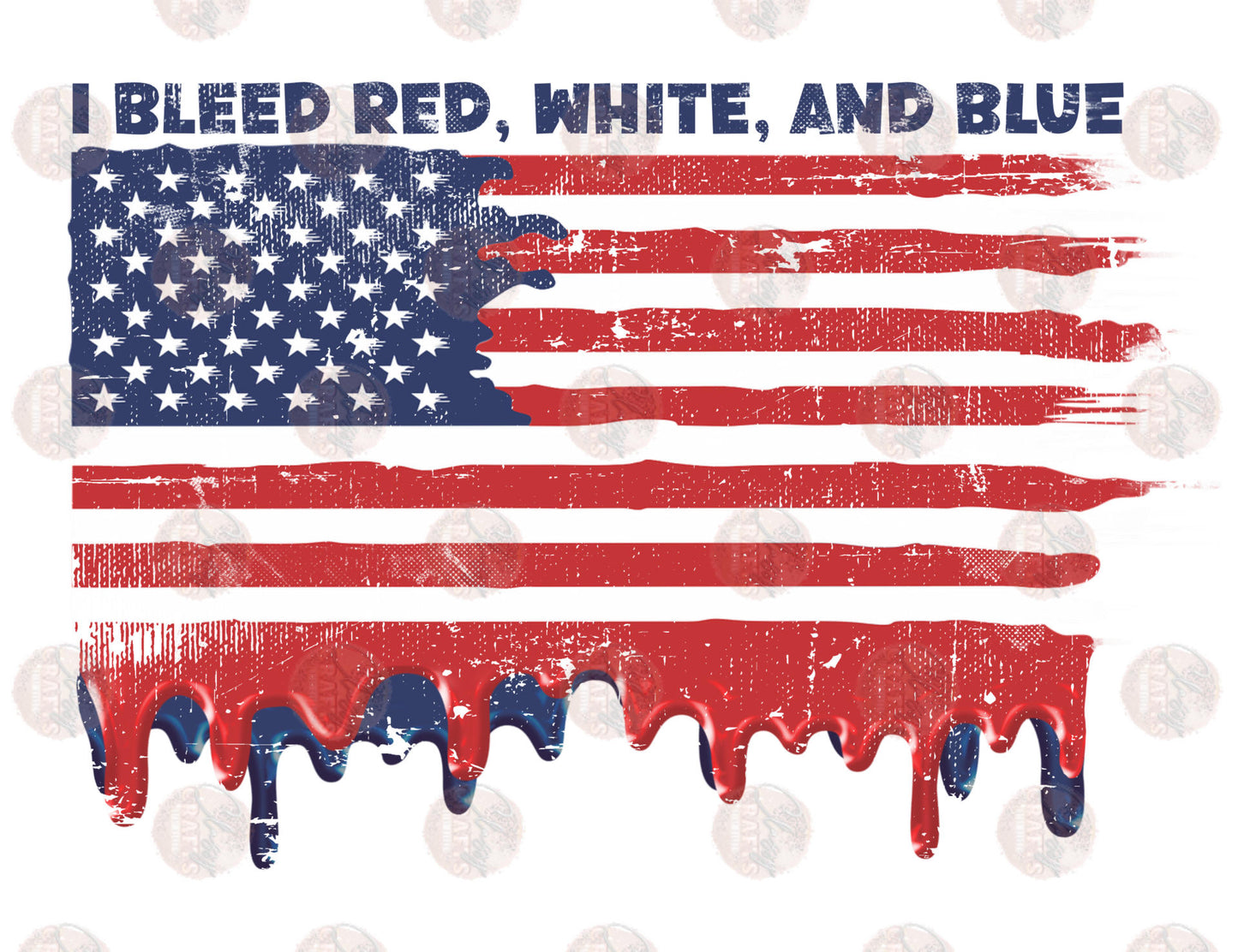 Bleed Red White Blue Transfer