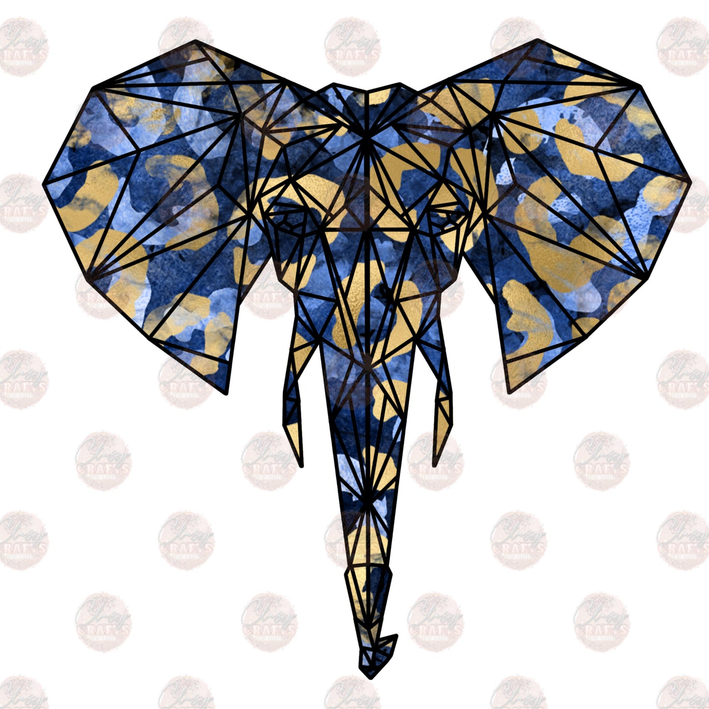 Blue Gold Elephant - Sublimation Transfer