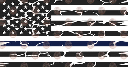 Blue Line Flag Distressed Transfer