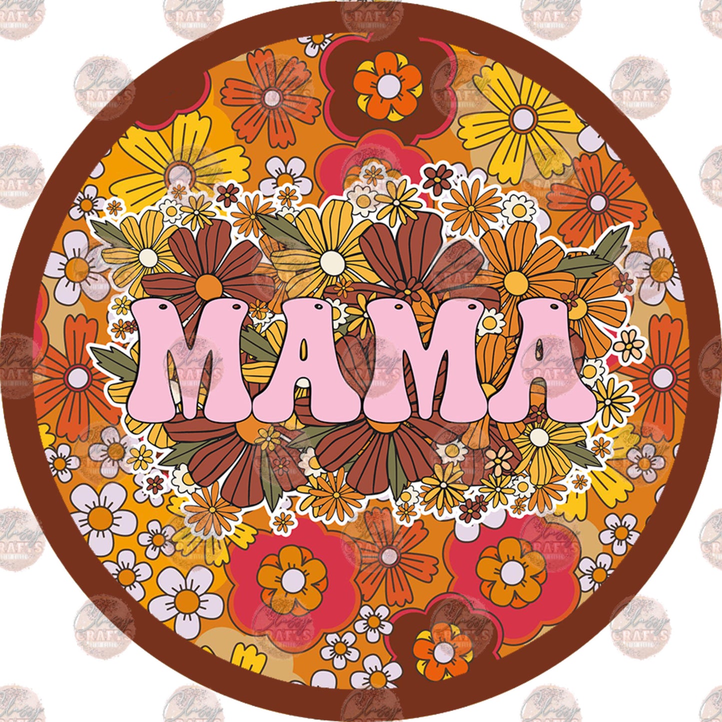 Boho Floral Car Coaster - Sublimation Transfer