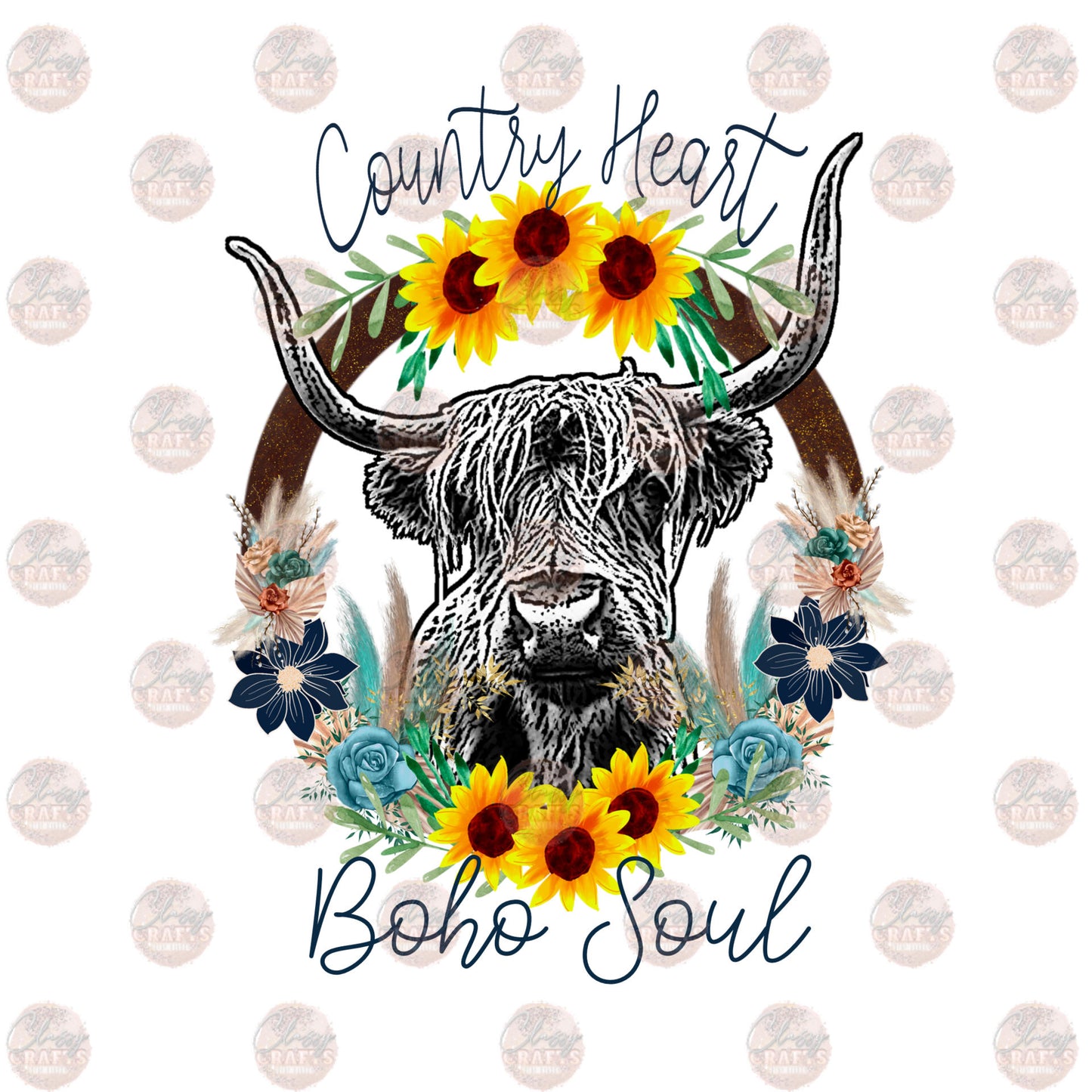 Boho Soul Country Heart - Sublimation Transfer