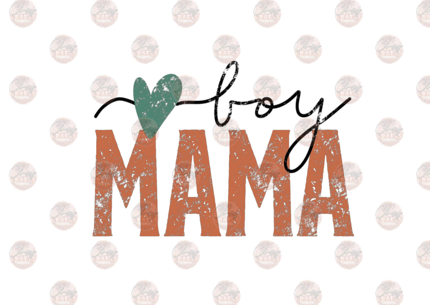 Boy Mama Coral Transfer