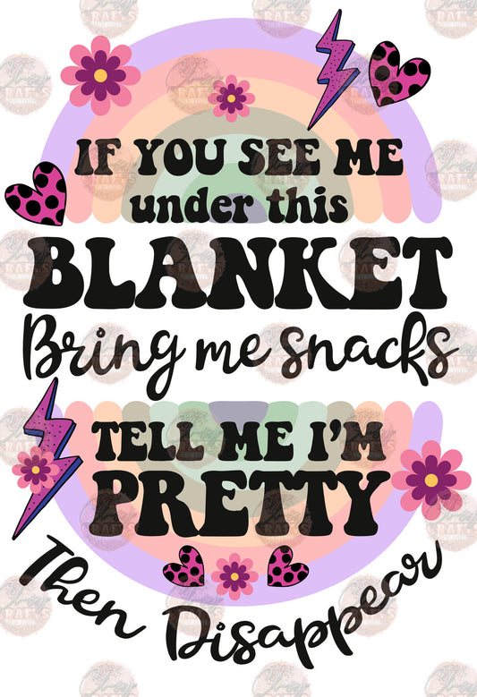 Bring Me Snacks  Blanket Design - Blanket Sublimation Transfer