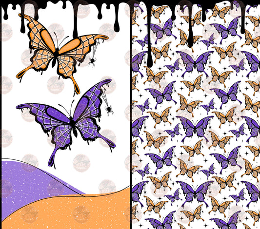 Butterfly Spooky Drip Tumbler Wrap - Sublimation Transfer