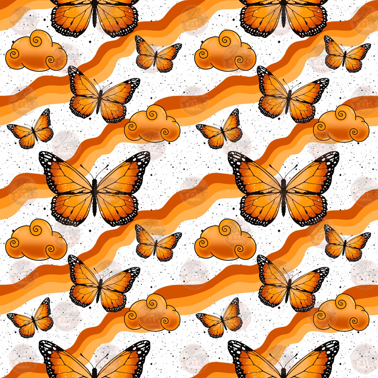 Butterfly Waves 1 Seamless Wrap - Sublimation Transfer