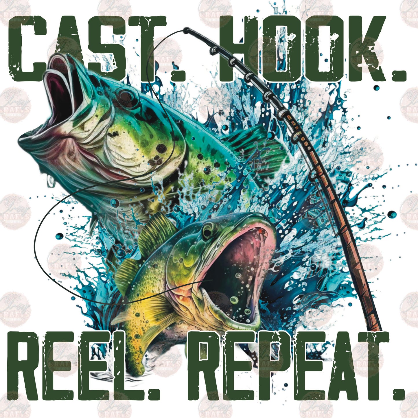 Cast Hook Reel Repeat - Sublimation Transfer