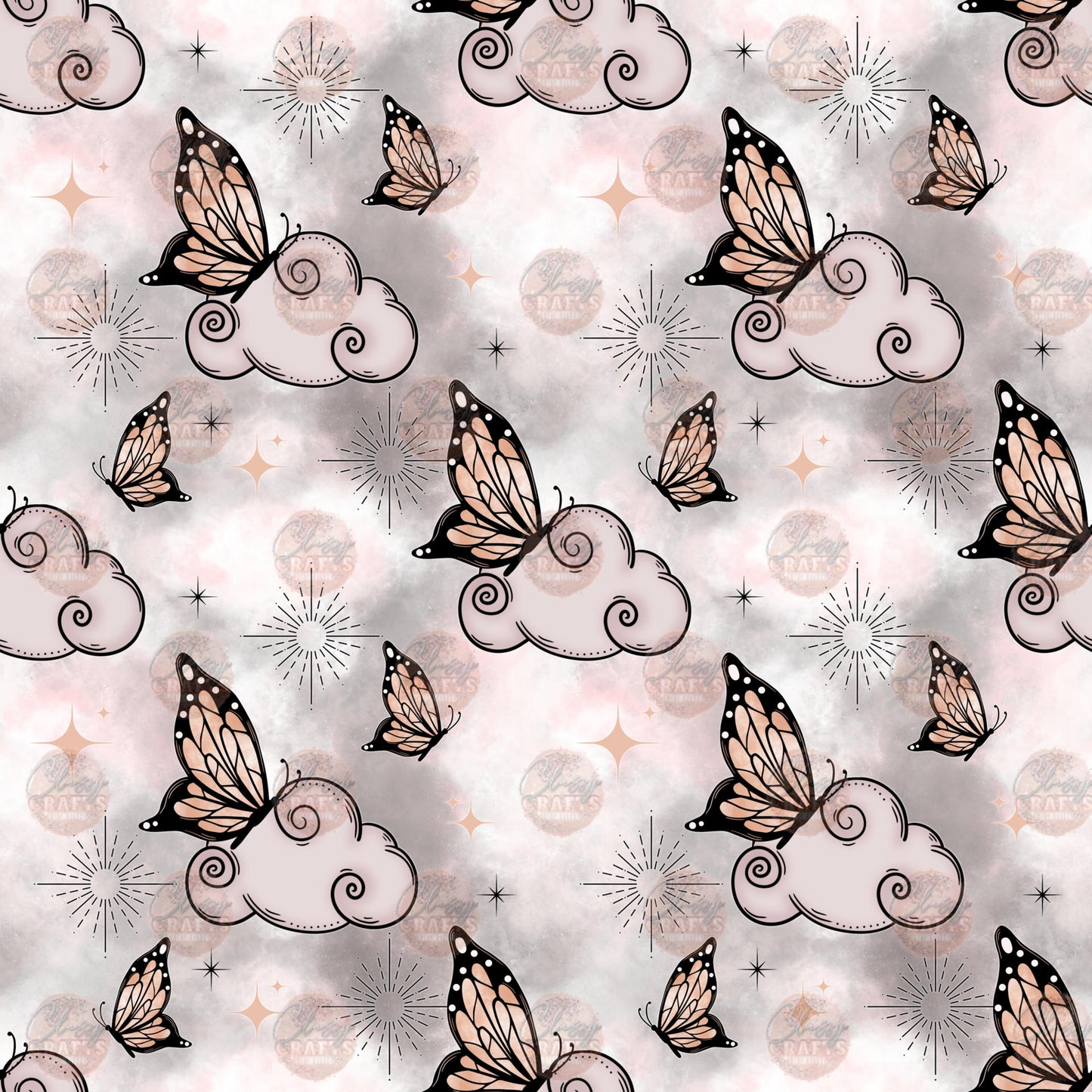 Cloud Butterfly 2 Seamless Wrap - Sublimation Transfer