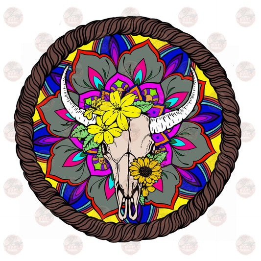 Colorful Boho Bull Skull - Sublimation Transfer