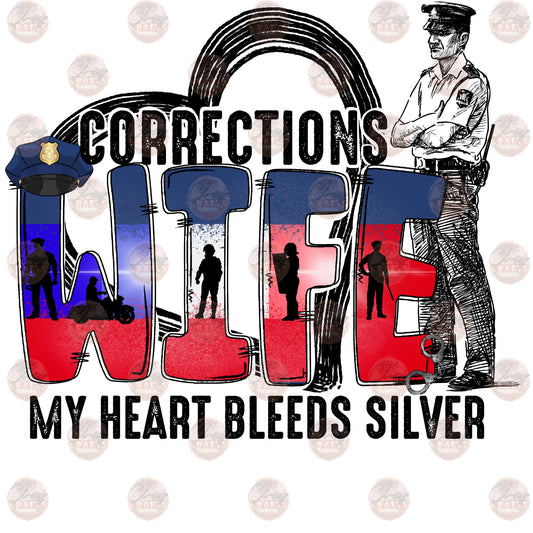 Corrections Wife Red White Blue- Sublimation Transfer