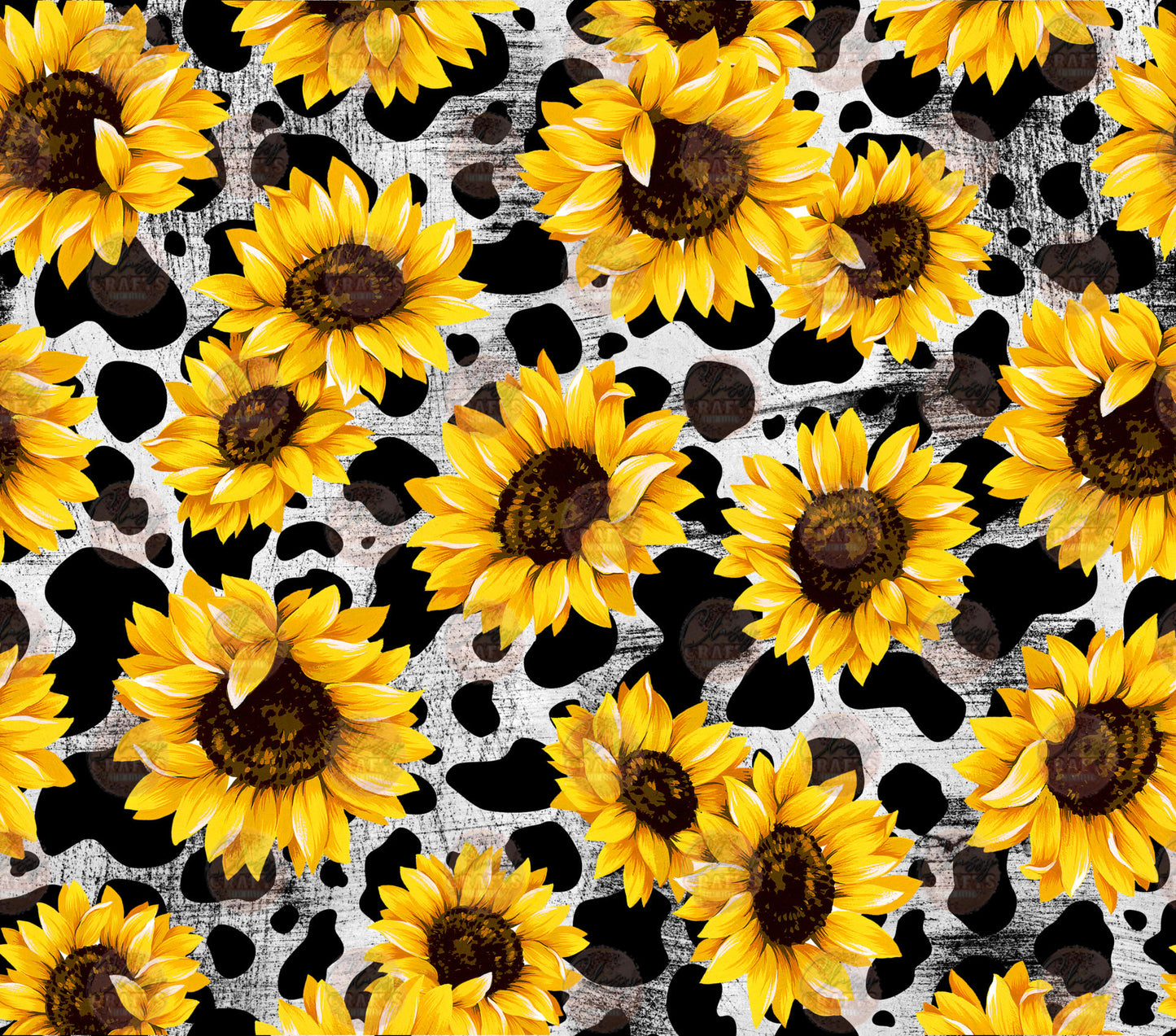 Cow Print Sunflower Tumbler Wrap - Sublimation Transfer