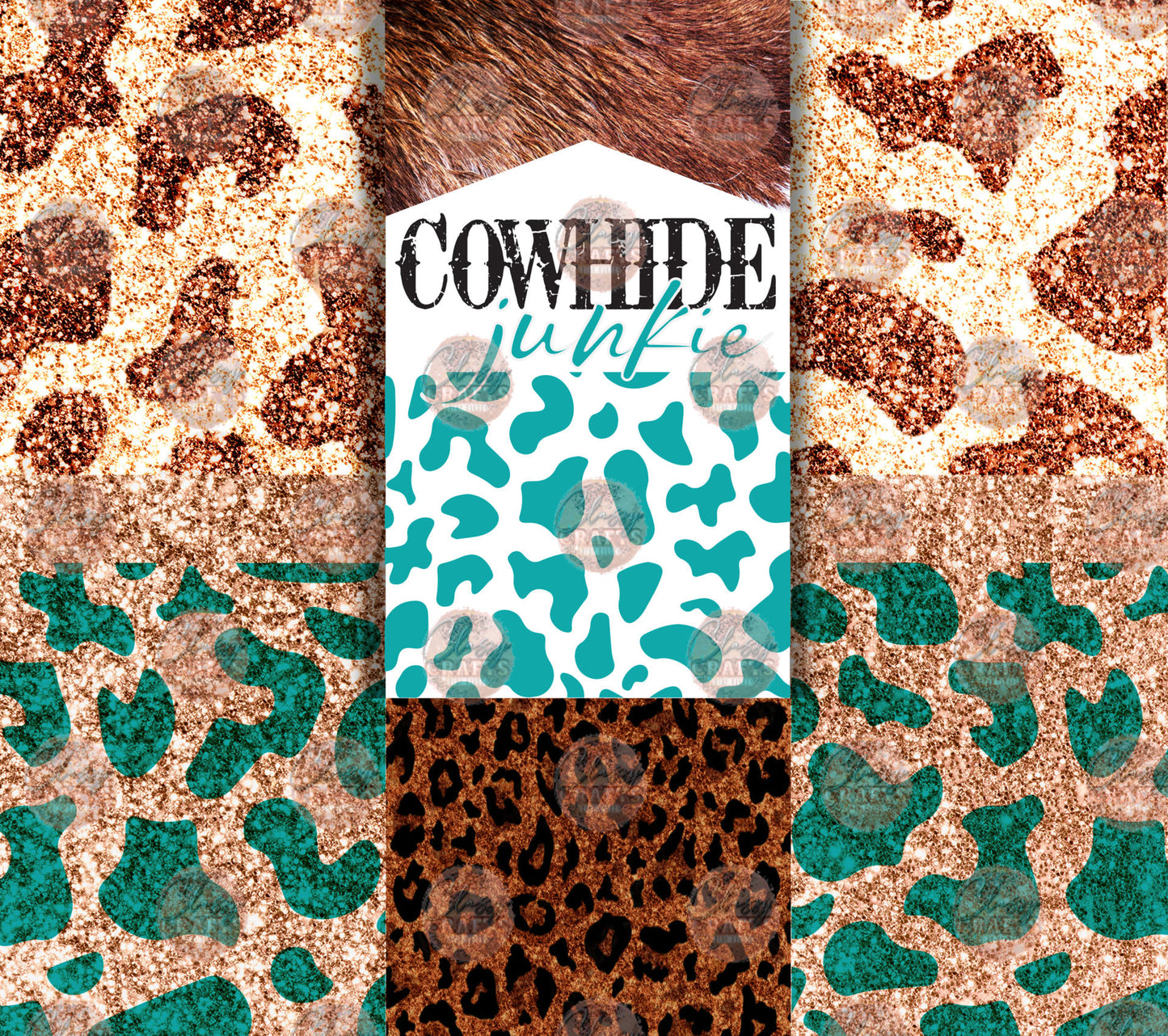 Cowhide Junkie Tumbler Wrap - Sublimation Transfer