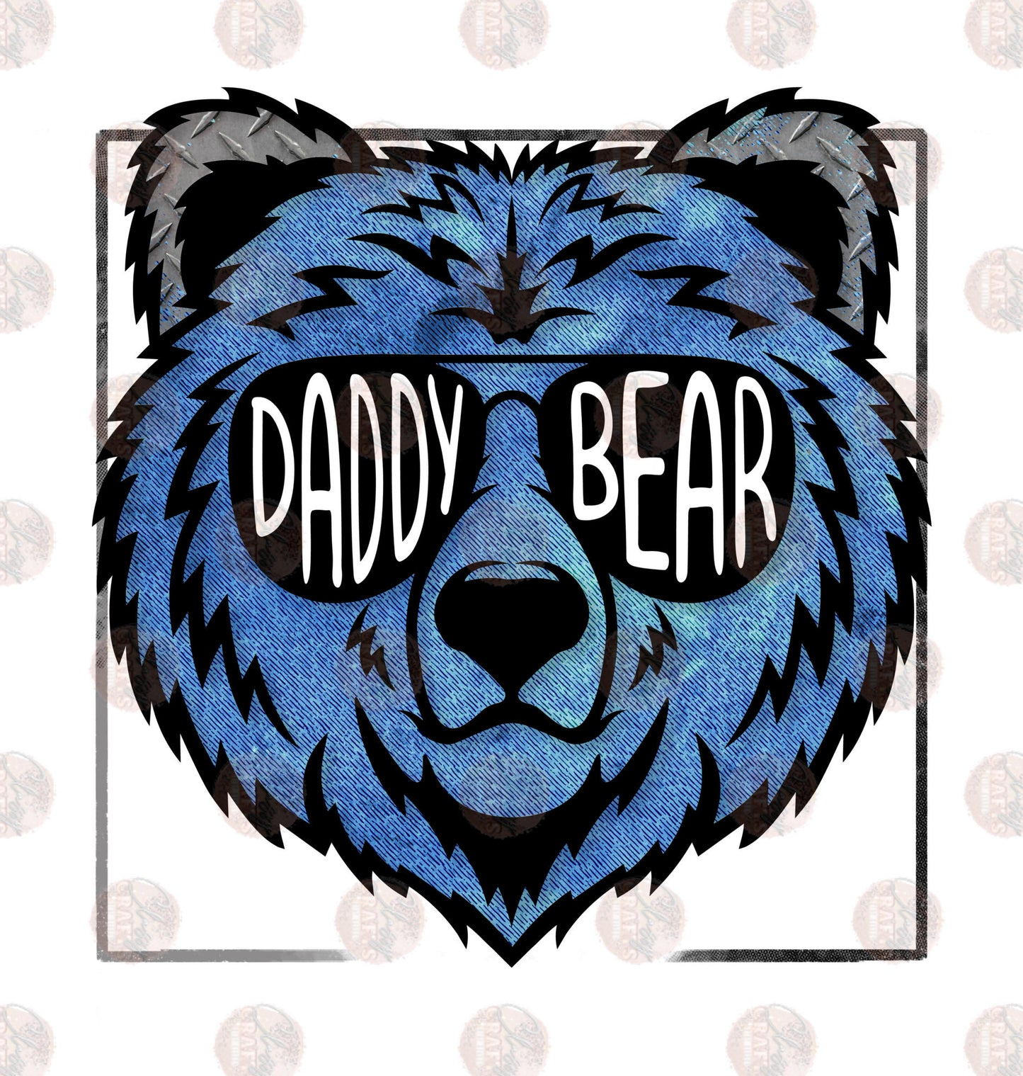 Daddy Bear Blue Transfer