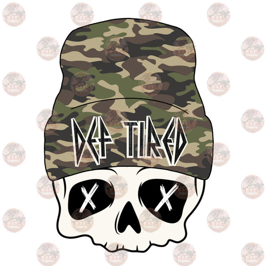 Dead Tired All Camo Skellie Beanie - Sublimation Transfer