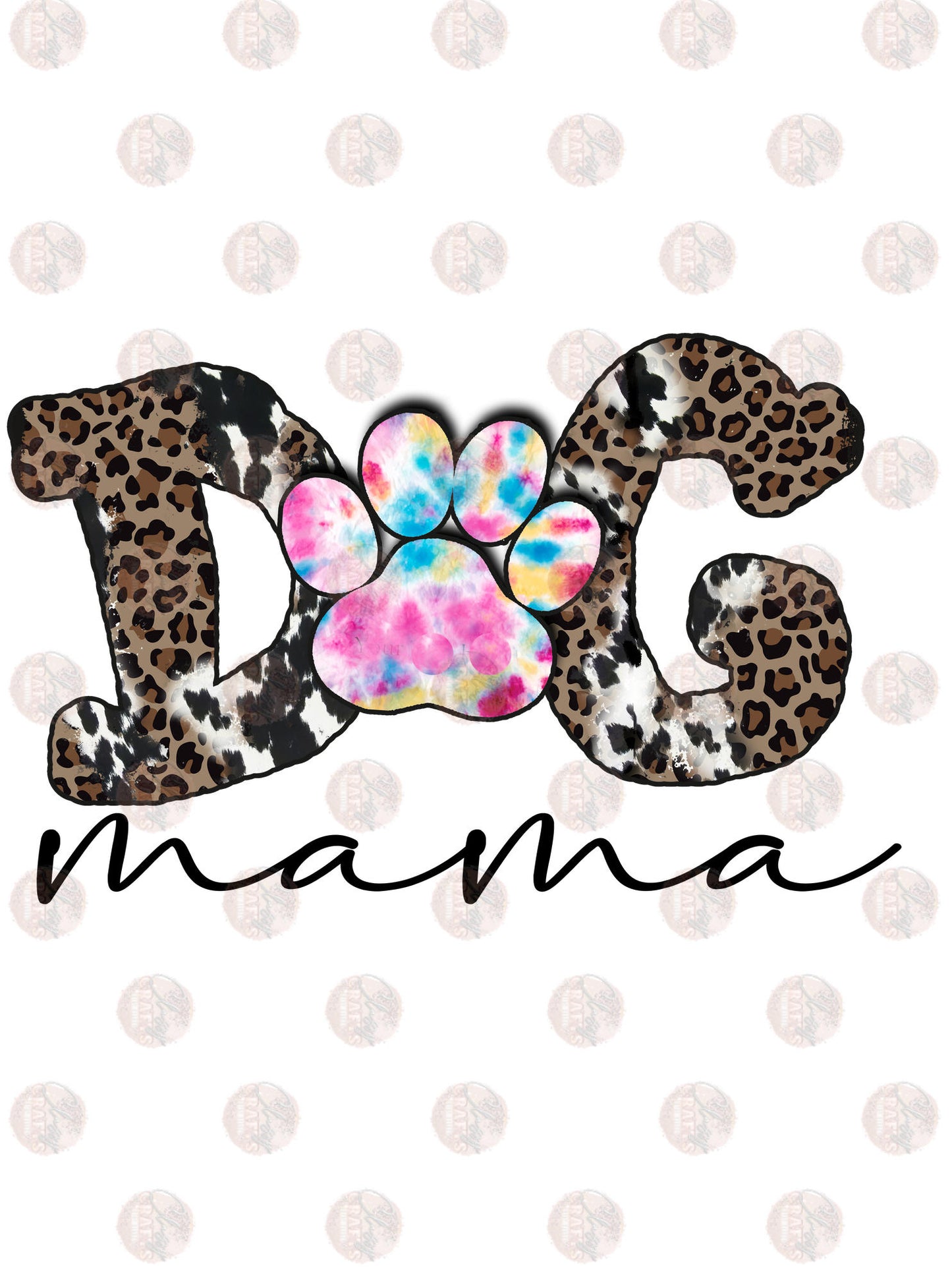 Dog Mama Leopard Tie Dye Transfer