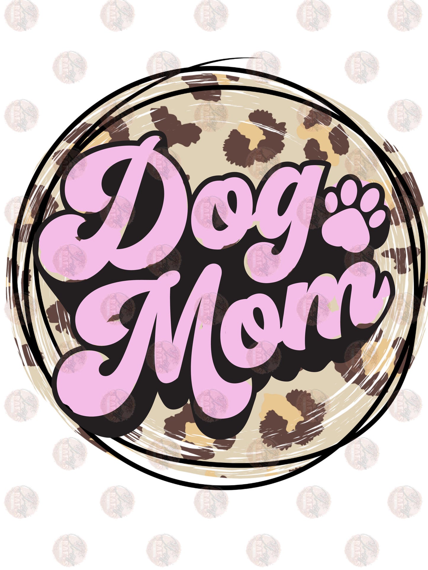 Dog Mama Leopard Circle Transfer