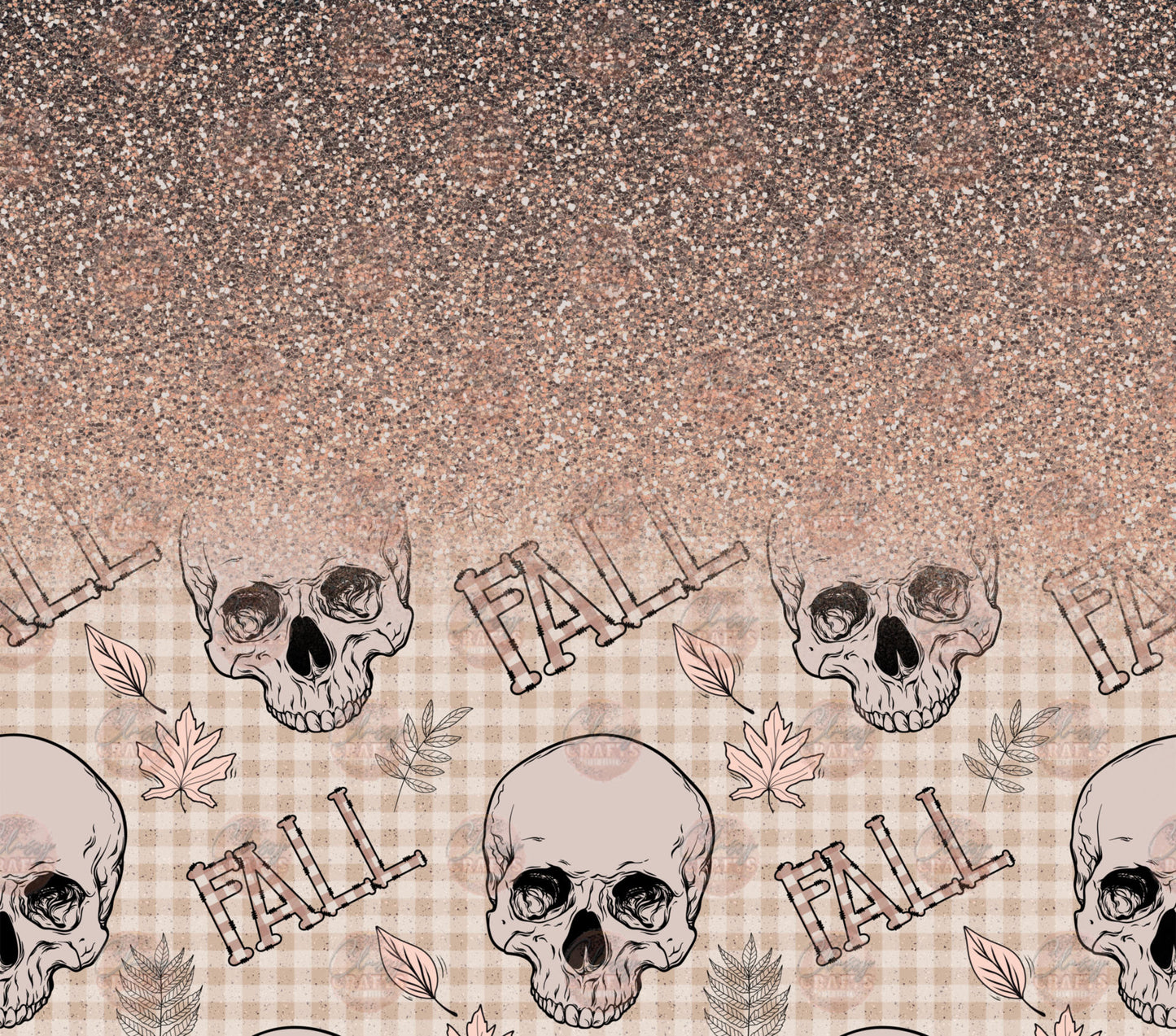 Fall Skelly 1 Tumbler Wrap- Sublimation Transfer