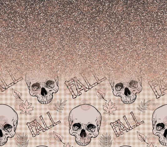 Fall Skelly 1 Tumbler Wrap- Sublimation Transfer