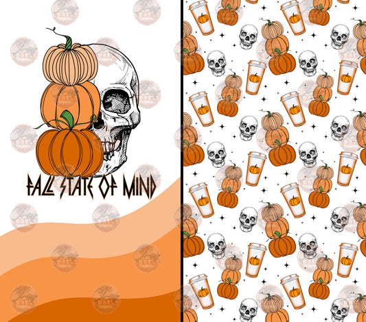 Fall State Of Mind Stacked Tumbler Wrap- Sublimation Transfer
