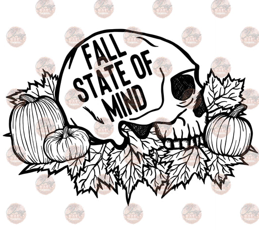 Fall State of Mind Words B&W -Sublimation Transfer
