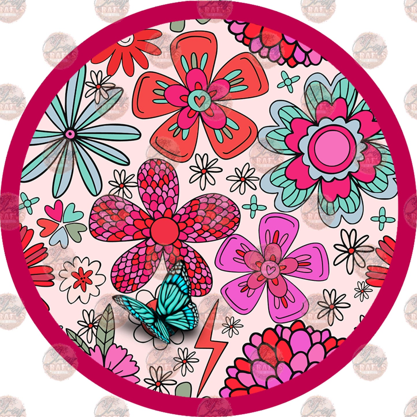 Floral Design 36 Car Coaster - Sublimation Transfer