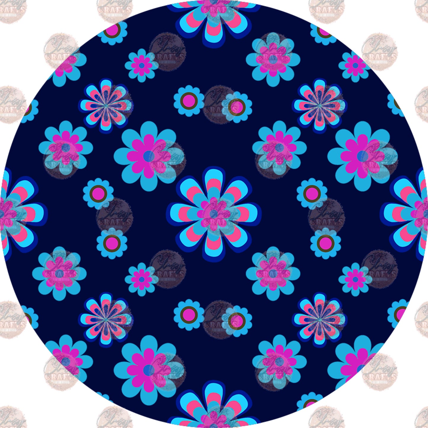 Floral Design 3 Car Coaster - Sublimation Transfer