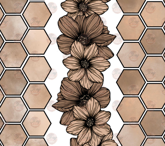 Floral Honey Comb Tumbler Wrap - Sublimation Transfer