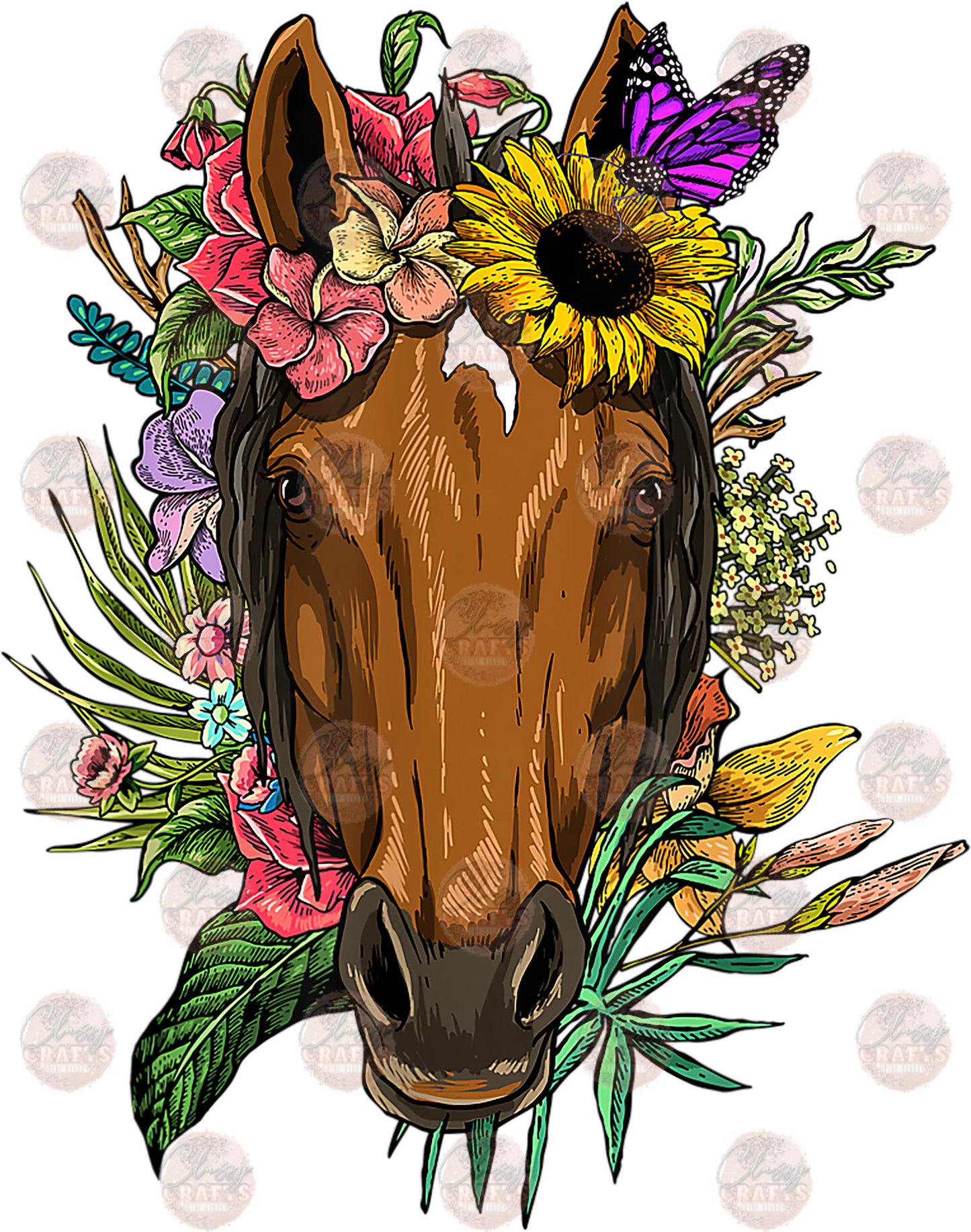 Floral Horse - Sublimation Transfer