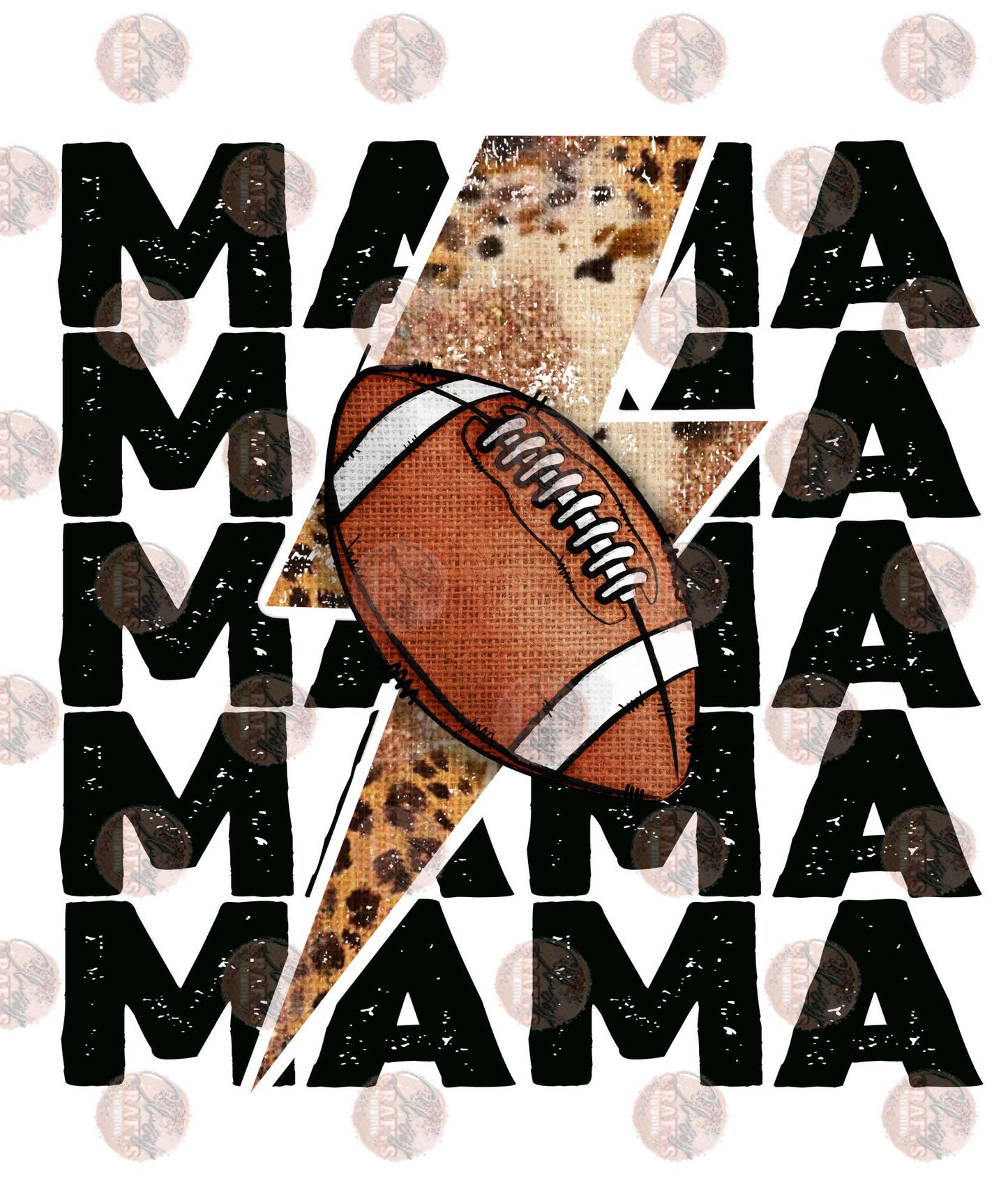 Football Mama Cheetah Bolt Transfer