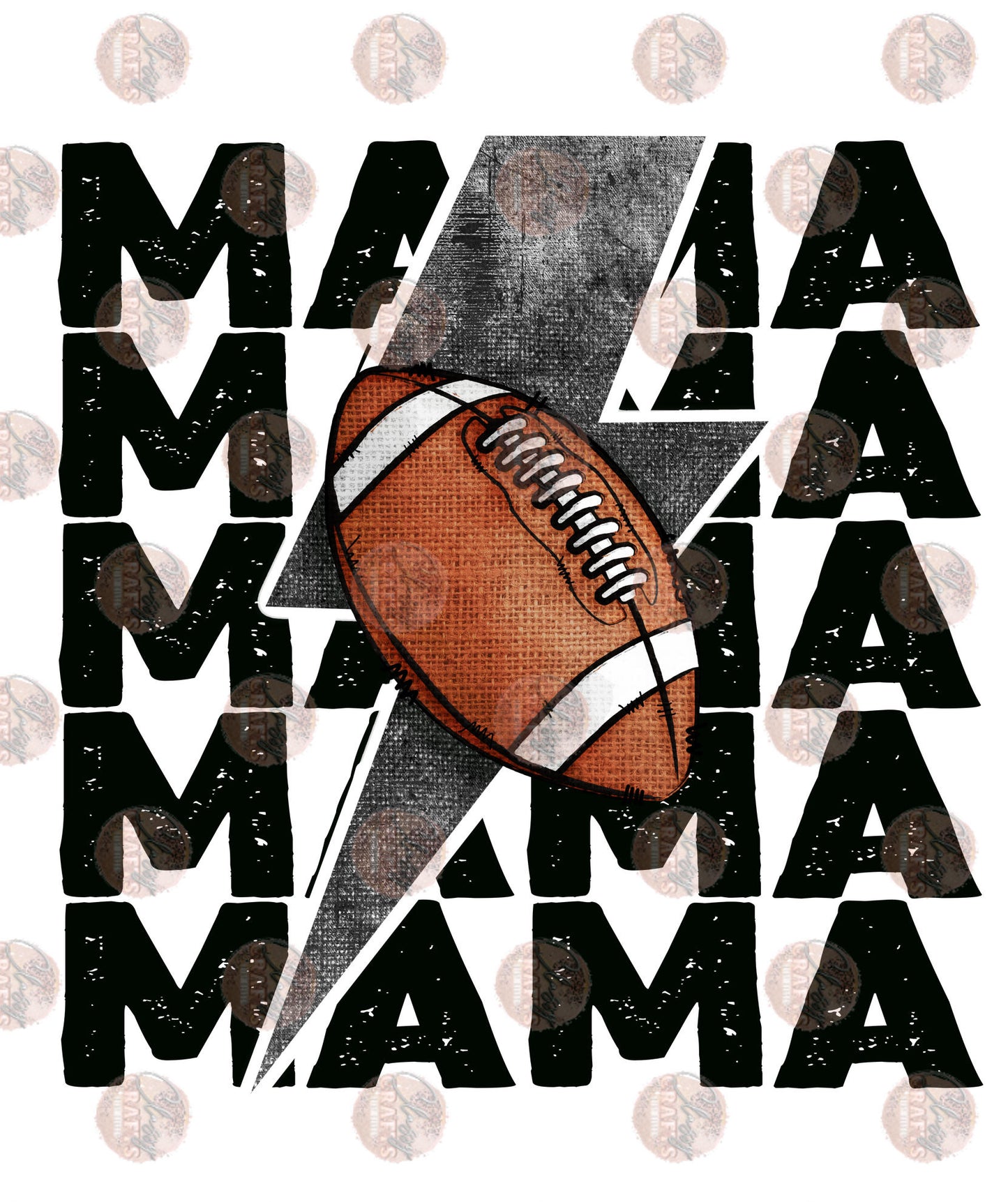 Football Mama Gray Bolt Transfer