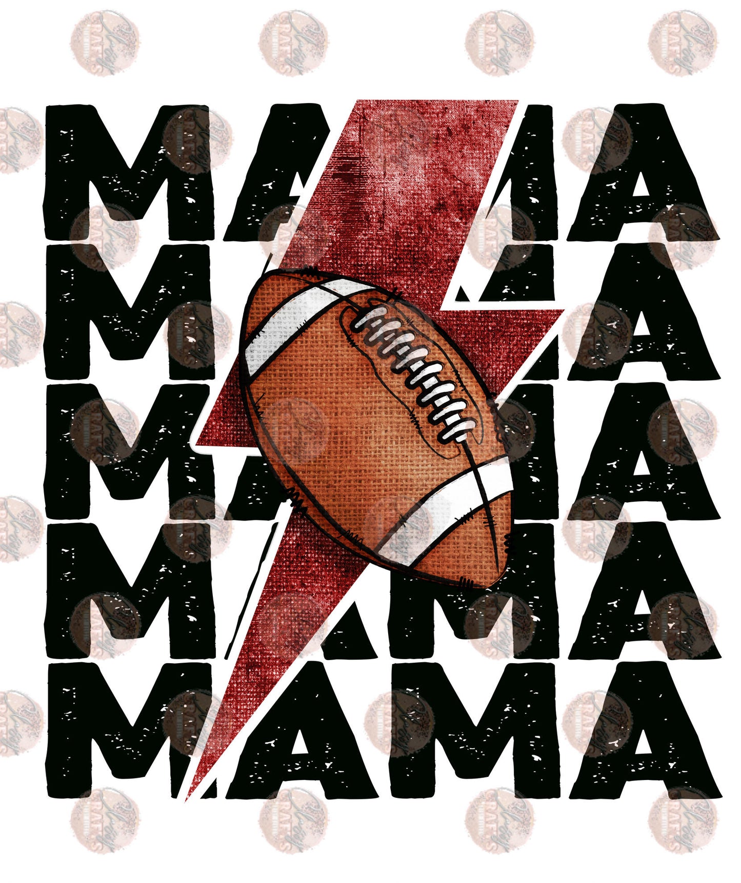 Football Mama Maroon Bolt Transfer