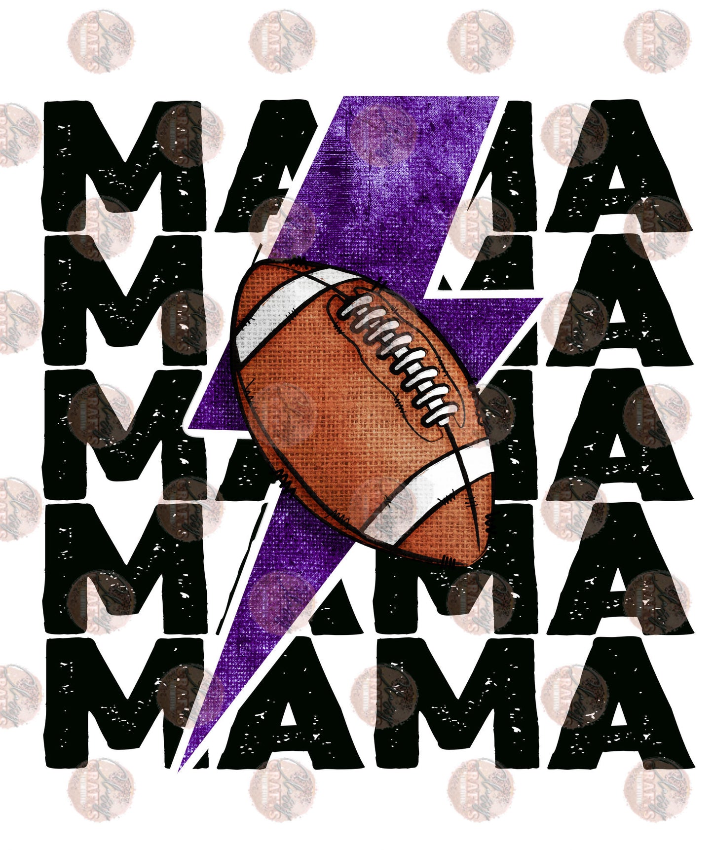 Football Mama Purple Bolt Transfer
