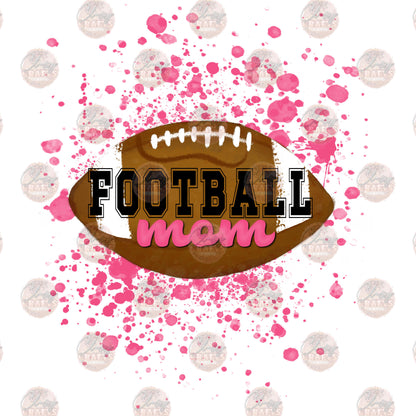 Football Mom Pink Splatter Transfer