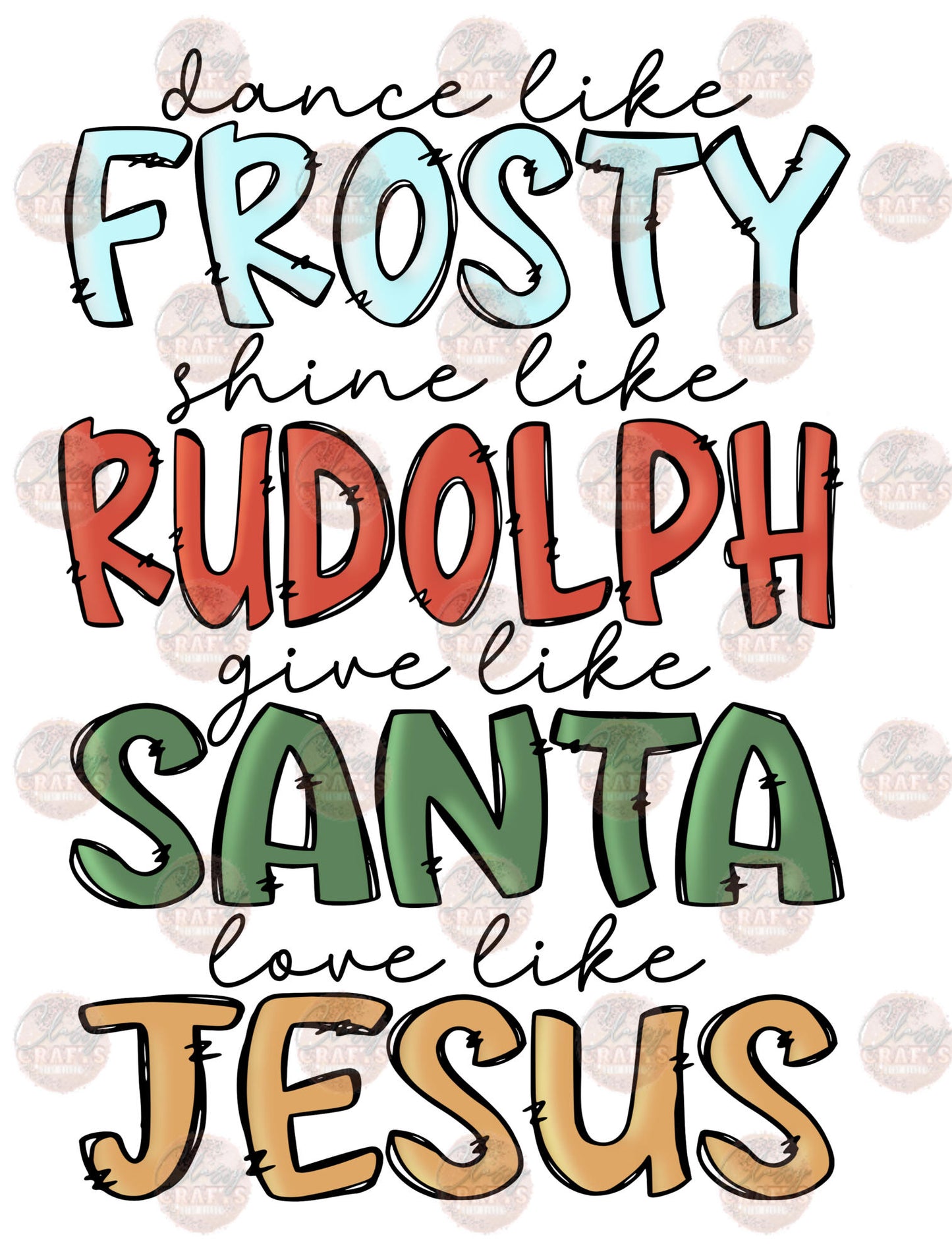 Frosty Rudolph Santa Jesus 1 Transfer