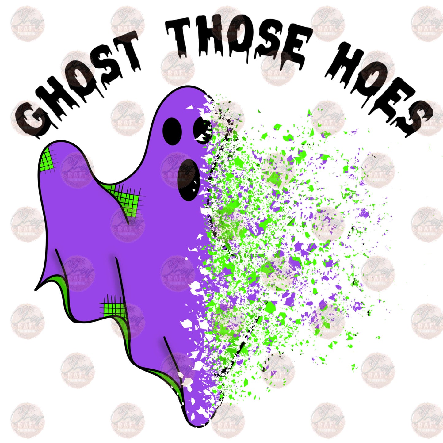 Ghosts Purple & Green Transfer
