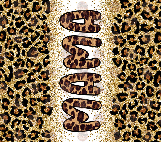 Glitter Leopard Mama Tumbler Wrap - Sublimation Transfer